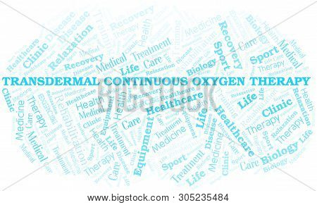 Transdermal Continuous Oxygen Therapy Word Cloud. Wordcloud Made With Text Only.