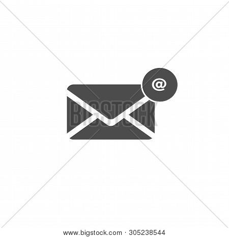Monochrome Vector Icon - A New Email To Email. Notification Of A New Message Is Isolated. Web Icon F
