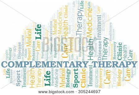 Complementary Therapy Word Cloud. Wordcloud Made With Text Only.
