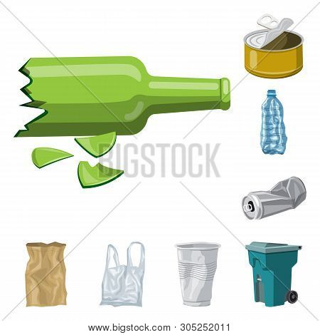 Vector Design Of Environment  And Waste Symbol. Set Of Environment  And Ecology Stock Symbol For Web