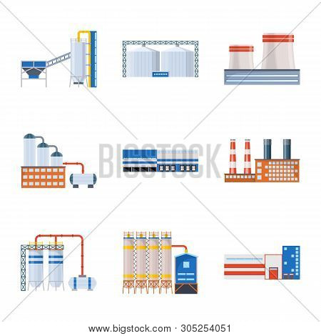 Vector Design Of Industry And Building Symbol. Set Of Industry And Construction Vector Icon For Stoc