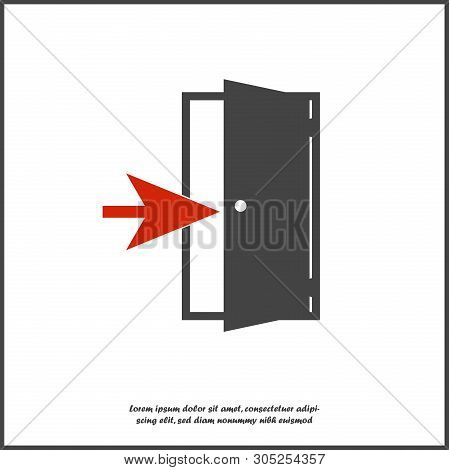 Vector Input Icon. Icon Indicating The Direction Of The Entrance On White Isolated Background.