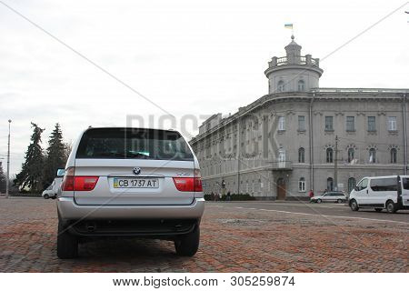 Chernigov, Ukraine - November 16, 2017: Bmw X5 (e53) In The Center Of The City