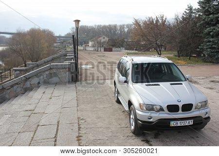 Chernigov, Ukraine - November 16, 2017: Bmw X5 (e53) In The Center Of The City