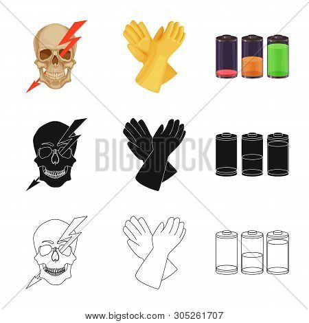 Isolated Object Of Electricity And Electric Symbol. Collection Of Electricity And Energy Stock Vecto