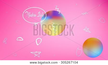 Cool Space Fantasy. Elementary Colorific Illustration.  Background Texture, Smoot. Pink Colored Back