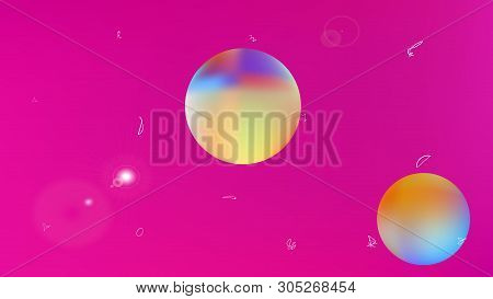 Pure Space Fantasy. Background Texture, Blend. Professional Colorific Illustration.  Magneta Colored