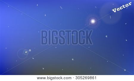 Pristine Space Fantasy. Plain Colorific Illustration.  Background Texture, Smoot. Azure Colored Back
