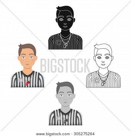 Basketball Referee.basketball Single Icon In Cartoon, Black Style Vector Symbol Stock Illustration W