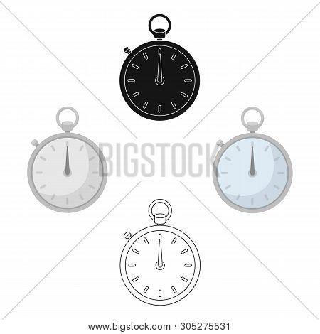 Boxing Stopwatch Icon In Cartoon, Black Style Isolated On White Background. Boxing Symbol Stock Vect