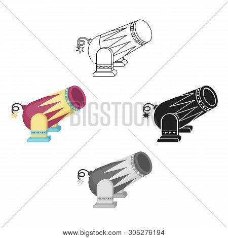 Circus Cannon Icon In Cartoon, Black Style Isolated On White Background. Circus Symbol Stock Vector 