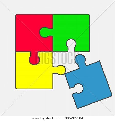 Pazzle Color Icon. Multicolored Pazzle Vector Icon.