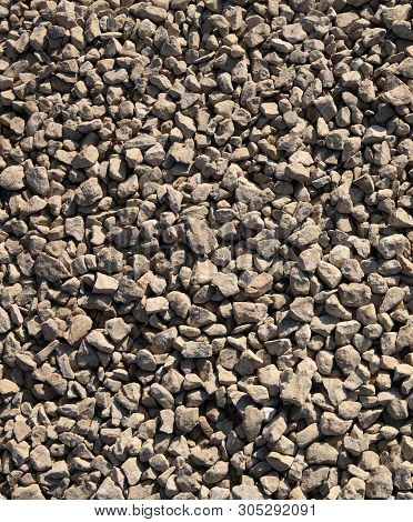 Many Gravel  At Dry Sunny Summer Day