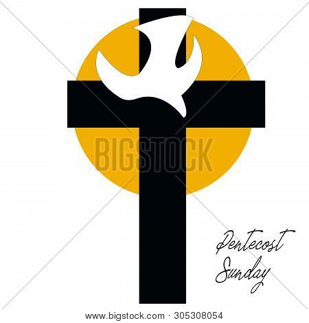 Pentecost Sunday Card Design, Typography For Print Or Use As Poster, Card, Flyer Or T Shirt