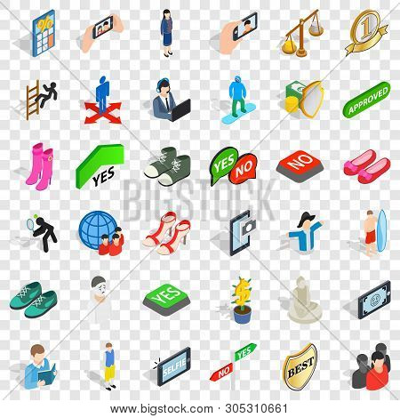 Doll Icons Set. Isometric Style Of 36 Doll Vector Icons For Web For Any Design