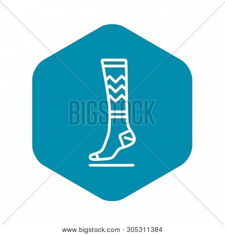 Cotton Sock Icon. Outline Cotton Sock Vector Icon For Web Design Isolated On White Background