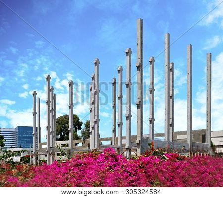 Construction Of The Frame Of An Industrial Building In The Technical Area Of The City Of Holon In Is