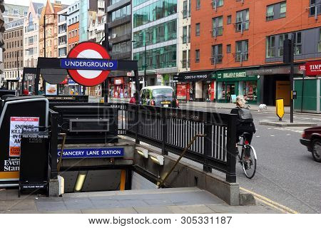 London, Uk - July 9, 2016: Chancery Lane Underground Station In London. London Underground Annual En
