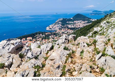 Walking Trail From The Top Of Mount Sdr To Dubrovnik With A Great Panoramic View