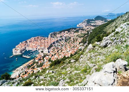Walking Trail From The Top Of Mount Sdr To Dubrovnik With A Great Panoramic View