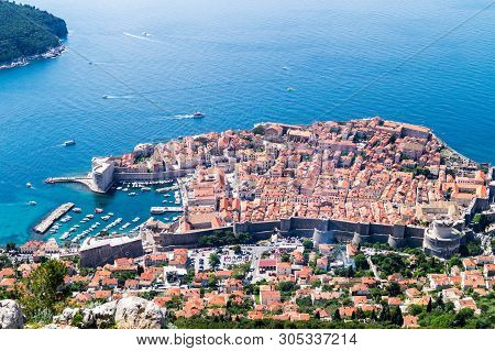 Walking Trail From The Top Of Mount Sdr To Dubrovnik With A Great Panoramic View