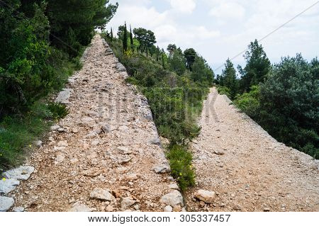 Walking Trail From The Top Of Mount Sdr To Dubrovnik With A Great Panoramic View