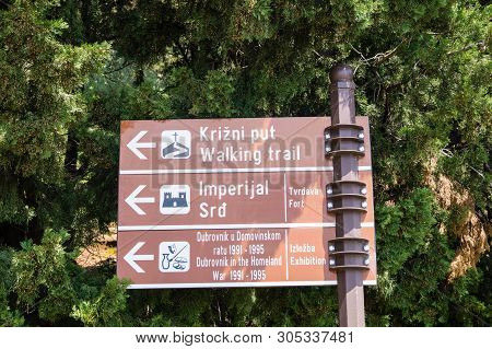 Walking Trail From The Top Of Mount Sdr To Dubrovnik With A Great Panoramic View