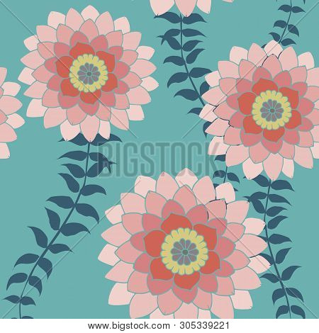 Pretty Floral Seamless Pattern, Colorful Flowers Surface Pattern Background Romantic Floral Repeat P