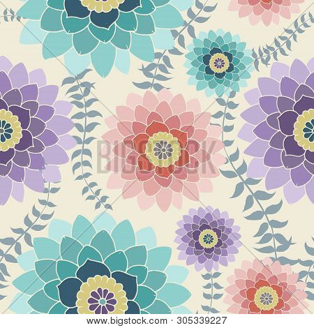 Beautiful Floral Seamless Pattern, Colorful Flowers Surface Pattern Background Romantic Floral Repea
