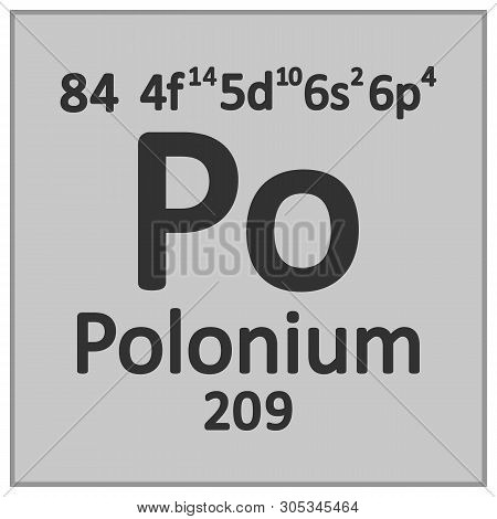 Periodic Table Element Polonium Icon On White Background. Vector Illustration.