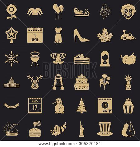 National Folklore Icons Set. Simple Set Of 36 National Folklore Vector Icons For Web For Any Design