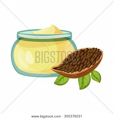 Isolated Object Of Cacao And Butter Icon. Collection Of Cacao And Nougat  Stock Vector Illustration.