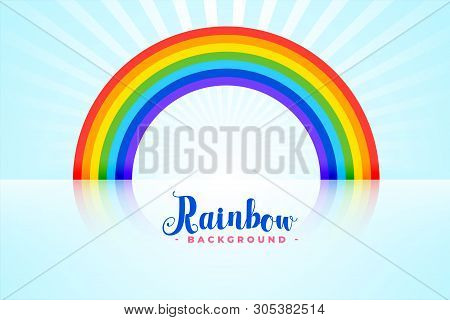 Arched Rainbow Background With Reflections Vector Illustration