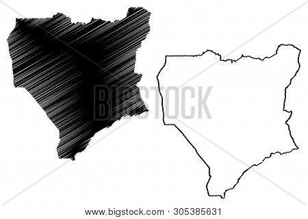 Niassa Province (provinces Of Mozambique, Republic Of Mozambique) Map Vector Illustration, Scribble 