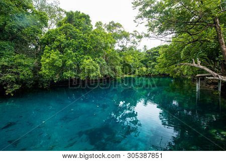Matevulu Blue Hole, Espiritu Santa Island, Vanuatu, famous tourist destination