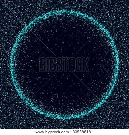 Futuristic Sphere Of Multiple Points. Abstract Wormhole. Illustration In Space Style. 3D Rendering.