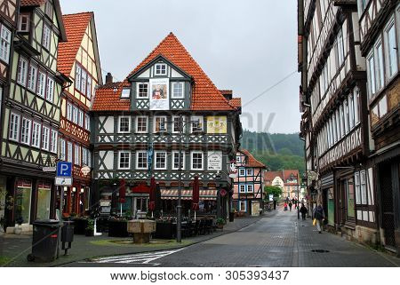 Hann. Munden, Lower Saxony, Germany - May 27, 2013: The View Of The Historical Center Of Hann. Munde