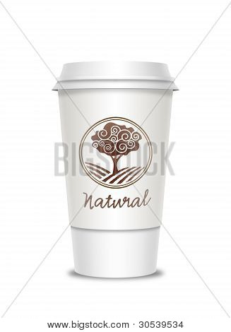 ถ้วยกาแฟพร้อมป้าย
