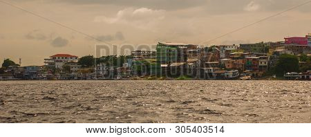 Manaus, Amazonas, Brazil: Port Of Manaus, Amazon. Typical Amazon Boats In The Port Of Manaus Amazona