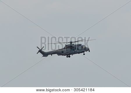 Helicopter Flying In The Sky