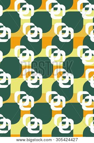 Seamless Vector Pattern With Geometric Roses In Vintage Colors. Surface Print Design.