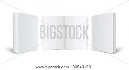 Set Of Blank Book Cover Template. Isolated On Transparent Background. Stock Vector Illustration.