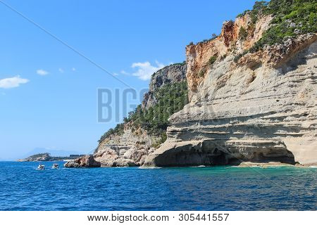 Cave In The Rock Between Kirish And Kemer (turkey), Mediterranean Sea