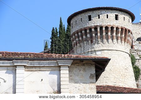 Ancient Castle In Brescia, A City In Northern Italy