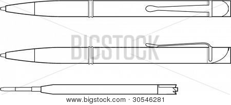 pen med refill line art