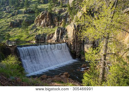 Longmont Reservoir Dam In The Mountains West Of Longmont, Colorado