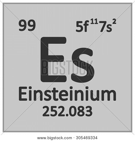Periodic Table Element Einsteinium Icon On White Background. Vector Illustration.