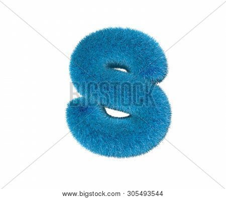 Dear Blue Wool Alphabet Isolated On White - Letter S, Childhood Concept 3d Illustration Of Symbols