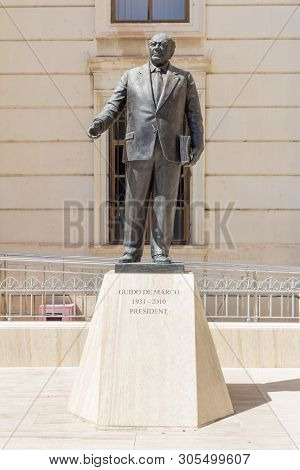 Mdina, Malta - September 13th 2015: Statue Of Former President Guido De Marco. He Became The Country