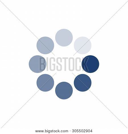 Blue Loading Circle Icon. Buffer Loader Or Preloader. Donload Or Upload. Vector Illustration Isolate